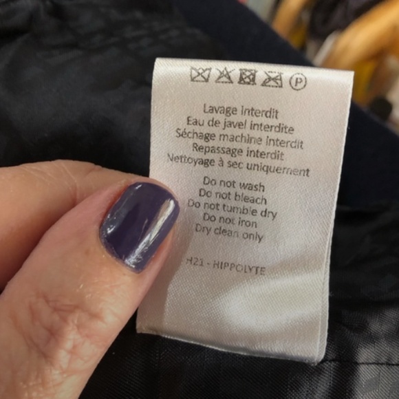 ROUJE Double-Breasted Wool Blend Hippolyte Pea Coat Jacket Navy - 38 - Picture 3 of 4